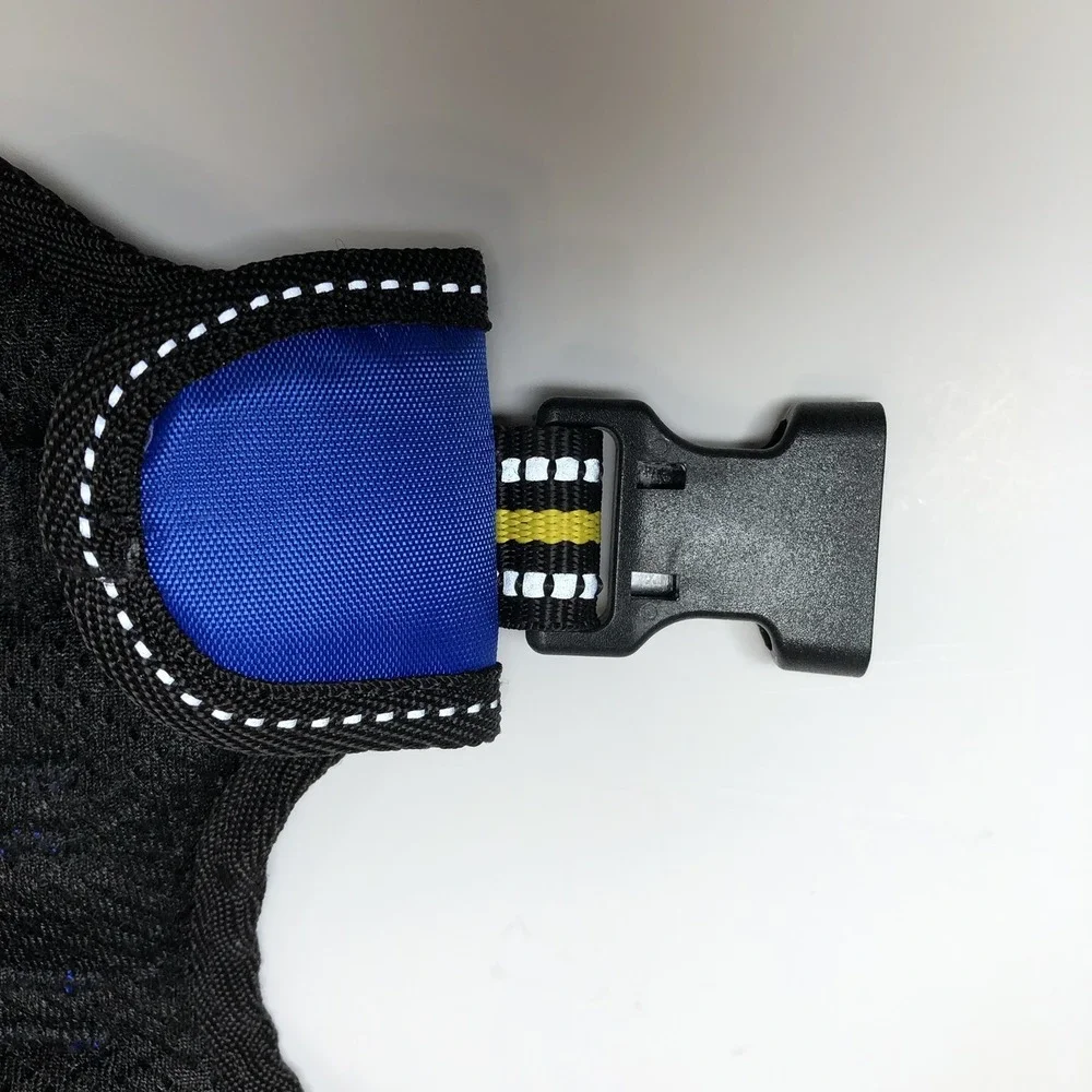 Goodyear Dog Safety Harness Medium Blue Black Yellow Reflective Adjustable Vest